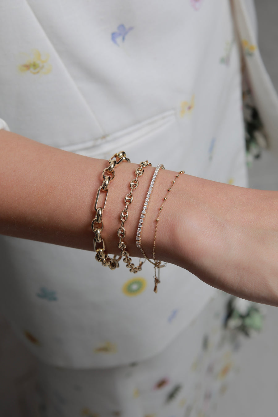 Adjustable Tennis Bracelet (Yellow Gold)