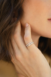 Spiral Diamond Pinky Ring